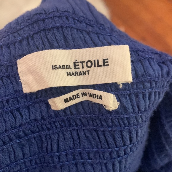 Isabel Marant Etoile Blue Naomi Cotton Voile Smocked Mini Skirt (Size 36) - Picture 3 of 5